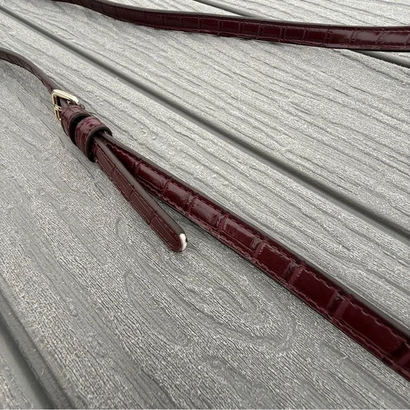 DKNY Rasberry "Cleo NS Phone" embossed Charm Clasp Small crossbody purse - Picture 12 of 14